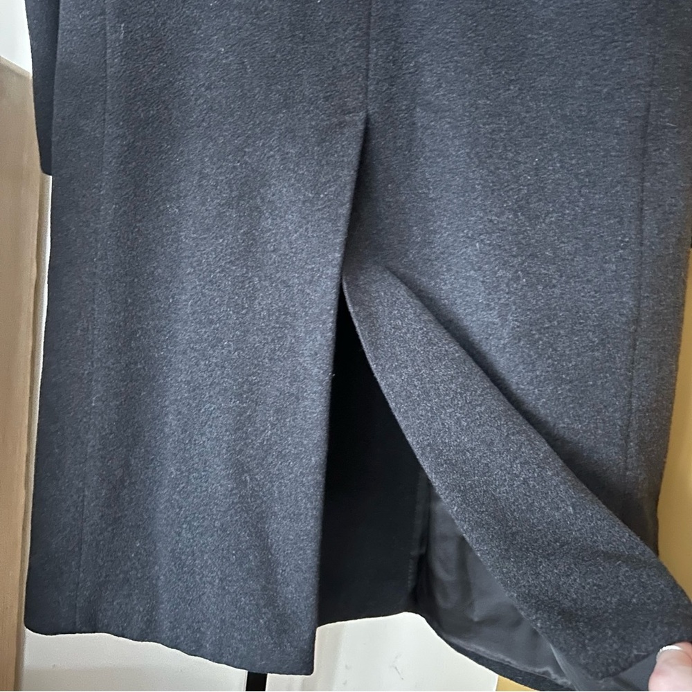 Vintage Filene's The Men's Store Wool Overcoat Long Coat Black Made In Croatia - Picture 7 of 8